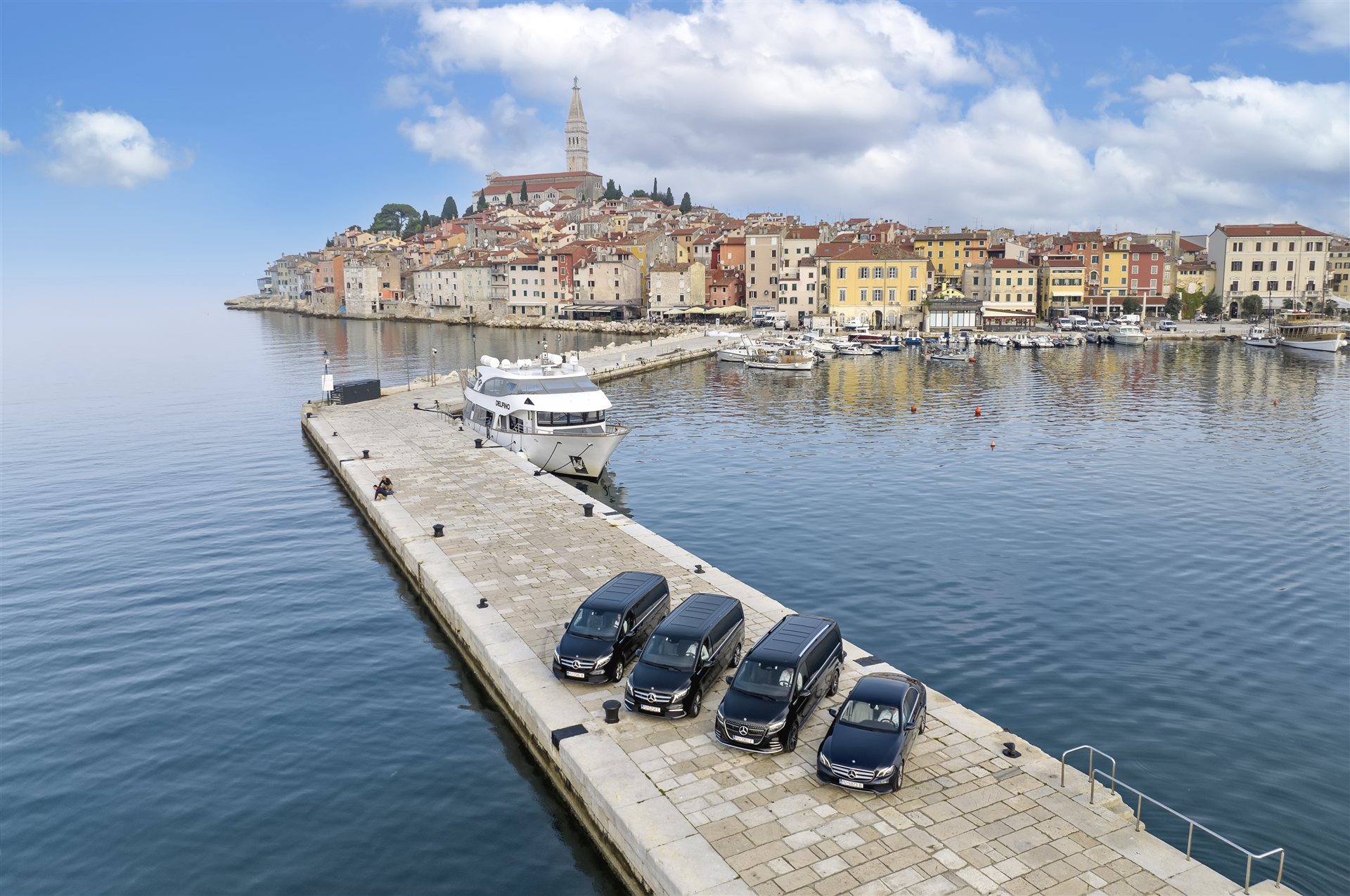 Rovinj pier with IN MOTION fleet